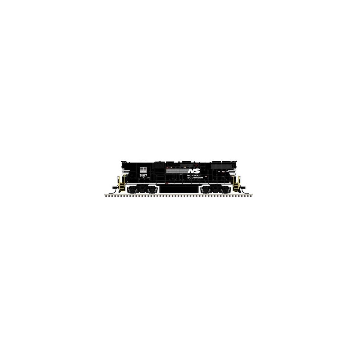 EMD GP38-2 High Nose - Standard DC - Master Silver -- Norfolk Southern 5121 (black, white), N, Atlas Model Railroad Co. 40006225
