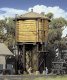 Wood Water Tank - Built-ups -- Assembled - Yellow Ochre - 3-1/2 x 3-7/8 x 6-5/8′ 8.7 x 9.6 , HO, Walthers Cornerstone 2813