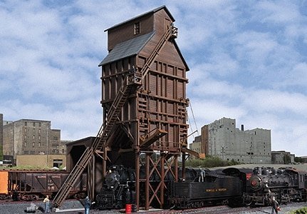 Wood Coaling Tower -- Kit - 7-1/2 x 6-1/2 x 10-5/8′ 19.1 x 16.5 x 27cm, HO, Walthers Cornerstone 2922