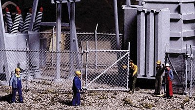 Chain-Link Fence - Kit - Up to 2 Gates -- Scale Length: Approximately 80′ 203cm, HO, Walthers Cornerstone 3125