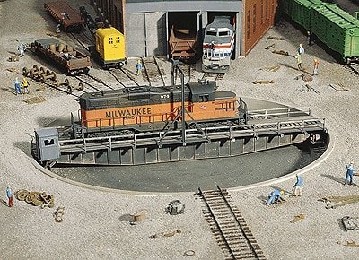 90` Turntable -- Kit - Pit Diameter: 13-3/16` 33cm Bridge Holds Loco Up To 12-3/8` 30.9c, HO, Walthers Cornerstone 3171