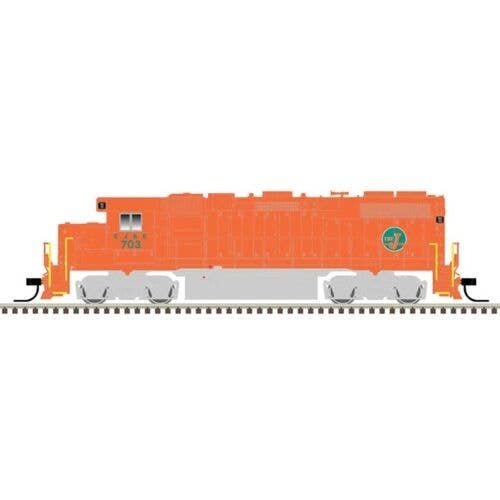 EMD GP38-2 Low Nose - Standard DC - Master Silver -- Elgin, Joliet & Eastern 703 (orange, silver, green J Ball Logo), N, Atlas M