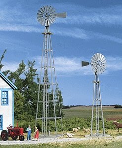 Van Dyke Farm Windmill -- Kit - 1-5/8 x 1-5/8 x 8-3/4′ 4.1 x 4.1 x 22.2cm pkg(2), HO, Walthers Cornerstone 3198