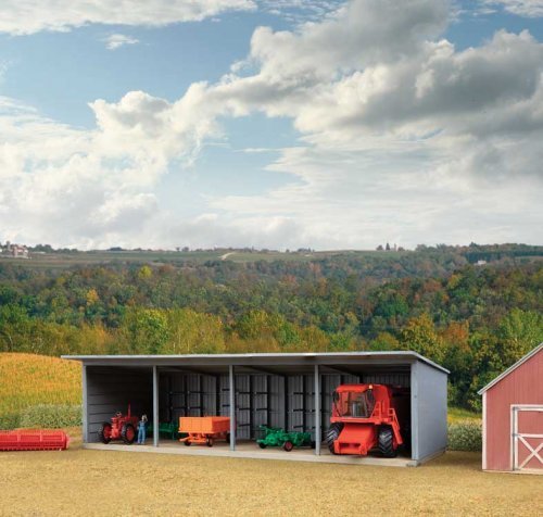 Machinery Storage Shed -- Kit - 9-3/4 x 4-1/2 x 2-3/4′ 24.8 x 11.4 x 7cm, HO, Walthers Cornerstone 3347