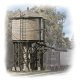 Wood Water Tank -- Kit - 3-1/2 x 3-7/8 x 6-5/8′ 8.7 x 9.6 x 16.5cm, HO, Walthers Cornerstone 3531