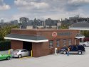 Gas Station Car Wash -- Kit - 10-1/2 x 4-13/16 x 3′ 26.6 x 12.2 x 7.6cm, HO, Walthers Cornerstone 3539