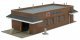 Gas Station Car Wash -- Kit - 10-1/2 x 4-13/16 x 3′ 26.6 x 12.2 x 7.6cm, HO, Walthers Cornerstone 3539