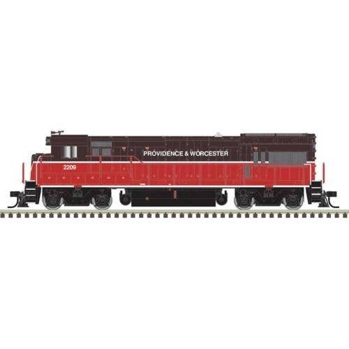 GE U23B - Standard DC - Master Silver -- Providence & Worcester 2214 (brown, orange, white), N, Atlas Model Railroad Co. 4000618