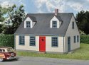 Cape Cod House -- Kit - 4-1/4 x 3-5/8 x 3′ 10.7 x 9.2 x 7.6cm, HO, Walthers Cornerstone 3776