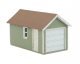 Single-Car Garage pkg(2) -- Kit - Each: 2-5/8 x 1-5/8 x 1-11/16′ 6.6 x 4 x 4.1cm, HO, Walthers Cornerstone 3796