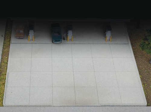 Modern Parking Lot - 8 Sections -- Kit - Each Section: 5-3/4 x 2-7/8 x .050′ 14.6 x 7.3 x 0., N, Walthers Cornerstone 3886