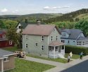Two-Story Frame House -- Kit - 3-3/8 x 1-1/2 x 2-3/8′ 8.6 x 4 x 5.9cm, N, Walthers Cornerstone 3888
