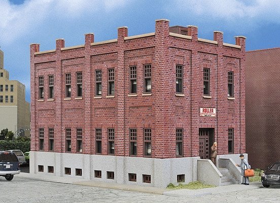 Brick Office Building -- Kit - 7-11/16 x 5-1/4 x 5′ 19.5 x 13.3 x 12.7cm, HO, Walthers Cornerstone 4050