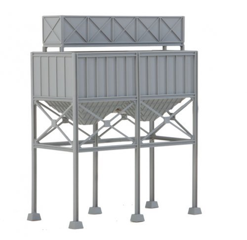 Aggregate Bins -- Kit - 4-7/8 x 2-7/16 x 6-1/8′ 12.3 x 6.1 x 15.5cm, HO, Walthers Cornerstone 4090