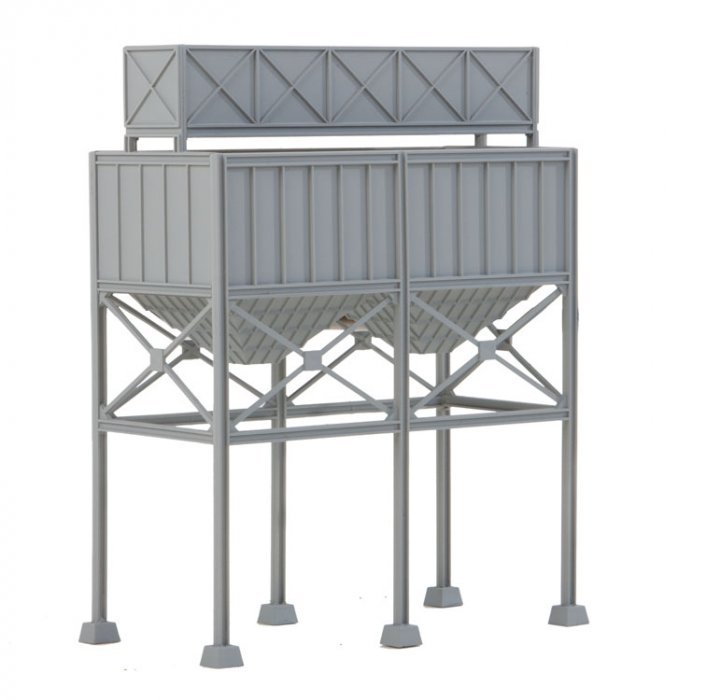Aggregate Bins -- Kit - 4-7/8 x 2-7/16 x 6-1/8′ 12.3 x 6.1 x 15.5cm, HO, Walthers Cornerstone 4090