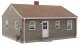 Postwar Prefab House -- Kit - 4-1/4 x 3-1/2 x 2-3/8′ 10.8 x 8.8 x 6cm, HO, Walthers Cornerstone 4152