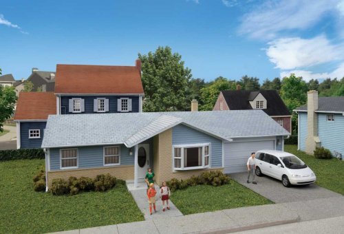Ranch House with Attached 2-Car Garage -- Kit - 7-3/4 x 4-3/16 x 2-3/8′ 19.6 x 10.6 x 6cm, HO, Walthers Cornerstone 4155