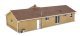 Ranch House with Attached 2-Car Garage -- Kit - 7-3/4 x 4-3/16 x 2-3/8′ 19.6 x 10.6 x 6cm, HO, Walthers Cornerstone 4155