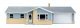 Ranch House with Attached 2-Car Garage -- Kit - 7-3/4 x 4-3/16 x 2-3/8′ 19.6 x 10.6 x 6cm, HO, Walthers Cornerstone 4155