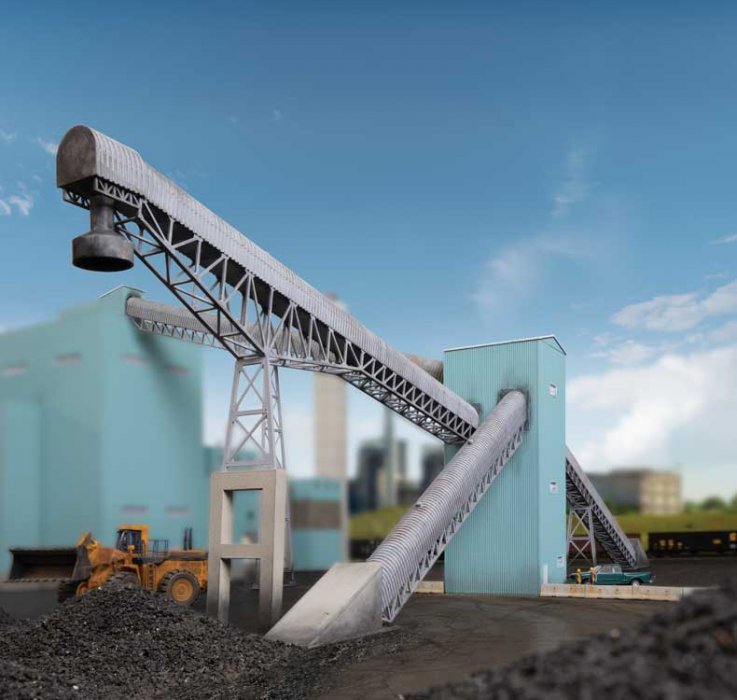 Conveyors with Transfer House -- Kit - 3-11/6 x 20-1/8 x 13-1/8′ 95.7 x 51.1 x 33.3cm (With, HO, Walthers Cornerstone 4171