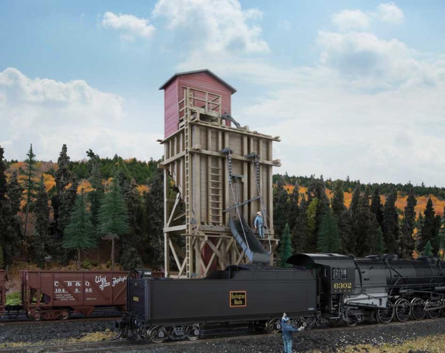 Small Wood Coaling Station -- Kit - 3 x 5-5/8 x 7-13/16′ 7.8 x 14.1 x 19.7cm, HO, Walthers Cornerstone 4202