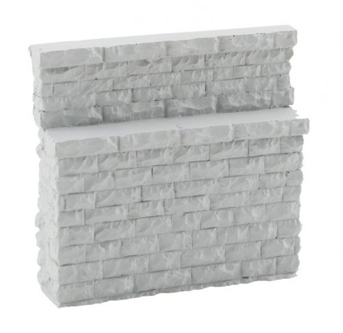 Single-Track Railroad Bridge Stone Abutment - Low - Resin Casting -- Approximate dimensions:, HO, Walthers Cornerstone 4585