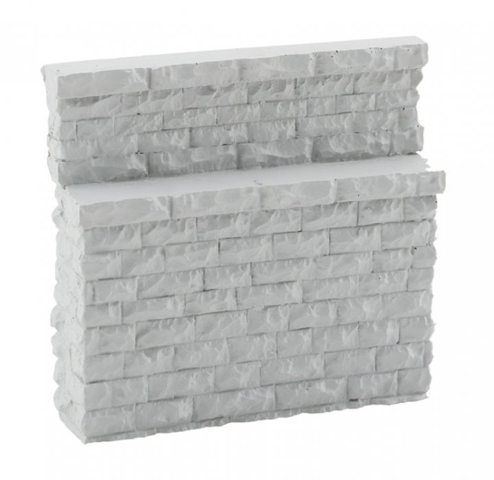 Single-Track Railroad Bridge Stone Abutment - Low - Resin Casting -- Approximate dimensions:, HO, Walthers Cornerstone 4585