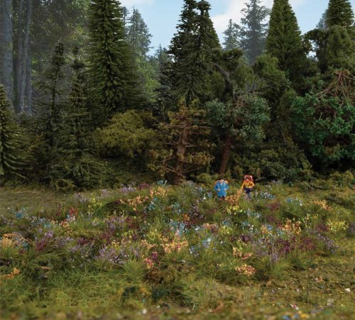 Assorted Wildflowers - Set of 250 Pieces -- Green, Yellow, Blue and White plus Heather, Corn, HO, Walthers SceneMaster 1096