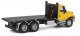 International(R) 7600 3-Axle Flatbed Truck - Assembled -- Yellow Cab, Black Flatbed, HO, Walthers SceneMaster 11653