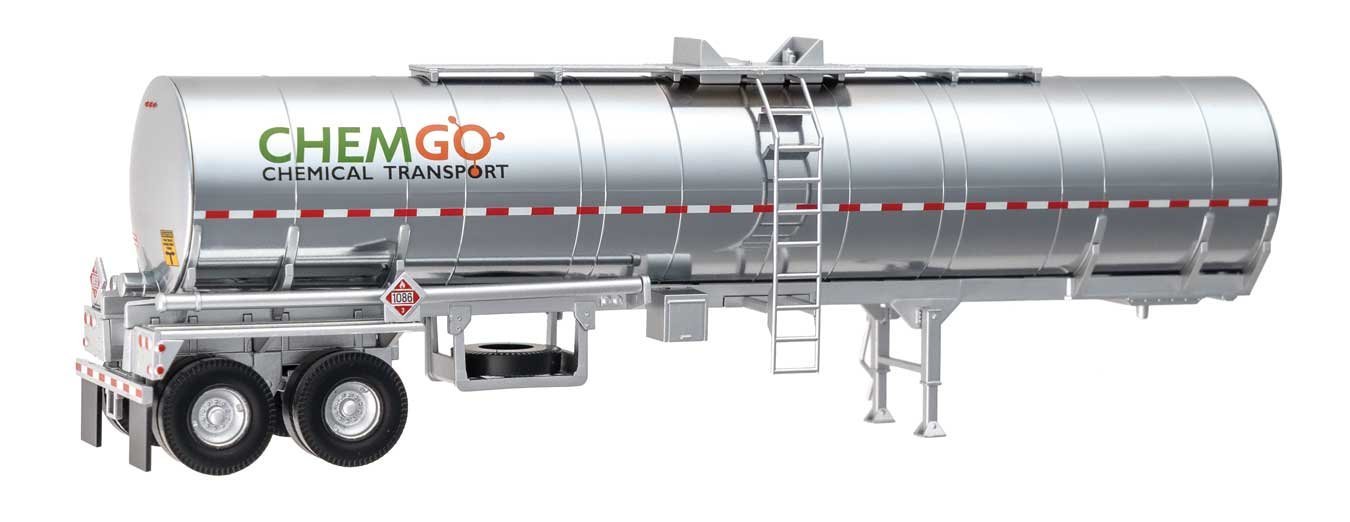 Chemical Tank Trailer - Assembled -- ChemGo, HO, Walthers SceneMaster 12350