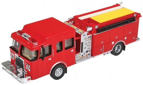 Heavy-Duty Fire Engine - Assembled -- Red, HO, Walthers SceneMaster 13800
