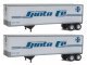 40′ Trailmobile Trailer 2-Pack - Assembled -- Santa Fe (white, blue), HO, Walthers SceneMaster 2501