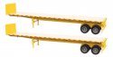 40′ Flatbed Trailer - Ready to Run - 2-Pack -- Yellow, HO, Walthers SceneMaster 2702