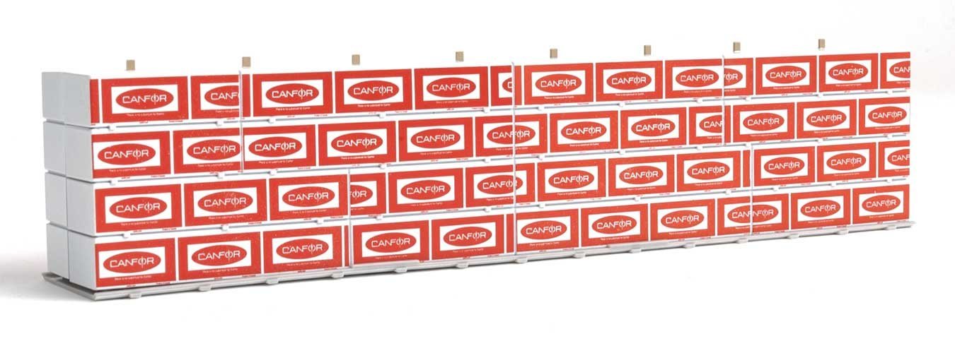 Wrapped Lumber Load for WalthersProto CC&F Bulkhead Flatcar -- Canadian Forest Products, HO, Walthers SceneMaster 3121