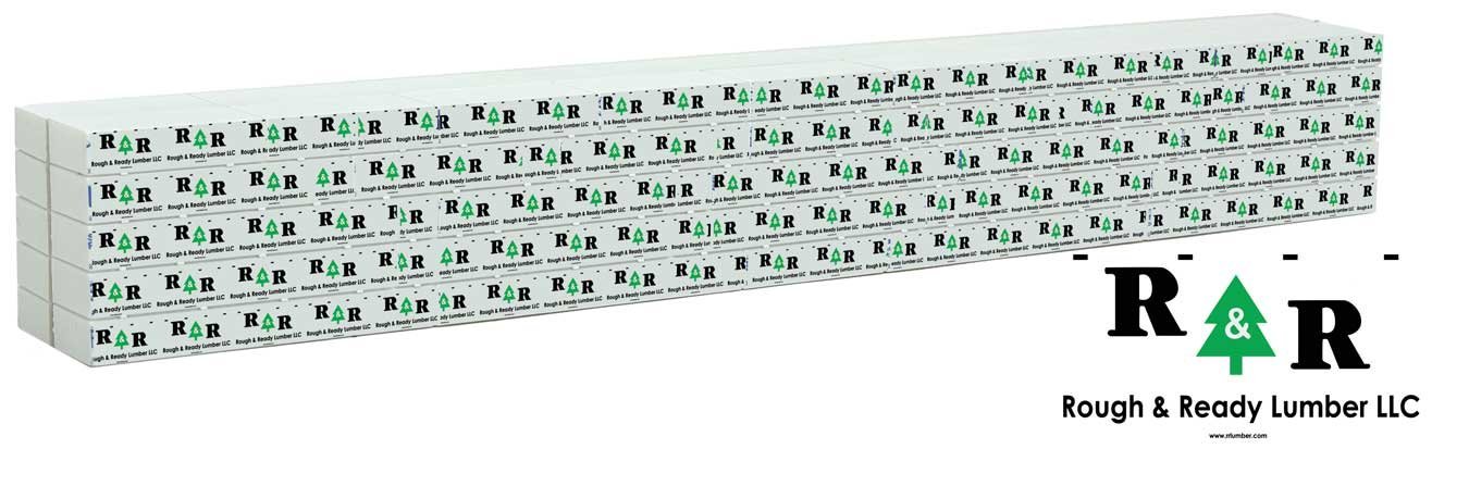 Wrapped Lumber Load for WalthersMainline 72′ Centerbeam Flatcar -- Rough & Ready Lumber (bla, HO, Walthers SceneMaster 3166