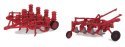 Farm Plow and Planter - Assembled -- Red, HO, Walthers SceneMaster 4162