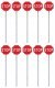 Stop Signs pkg(10) -- 1954-Present (red, white), HO, Walthers SceneMaster 4212