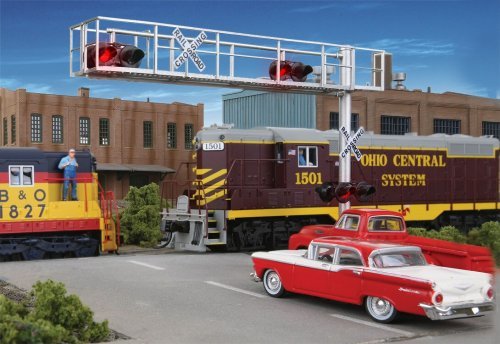 Modern Cantilever Grade Crossing Signal -- Two-Lane, HO, Walthers SceneMaster 4330