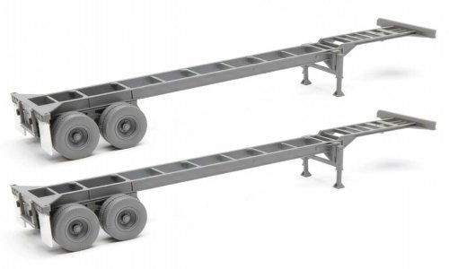 40′ Container Chassis (2-Pack) -- Undecorated, HO, Walthers SceneMaster 4550