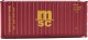 20′ Corrugated Container - Assembled -- Mediterranean Shipping Co. (MSC) (red), HO, Walthers SceneMaster 8059