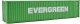 40′ Hi Cube Corrugated Side Container - Assembled -- Evergreen, HO, Walthers SceneMaster 8258