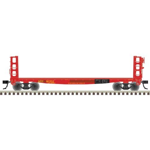 42′ Pulpwood Flatcar with Load - Ready to Run -- Maine Central 8050 (red), HO, Atlas Model Railroad Co. 20007586