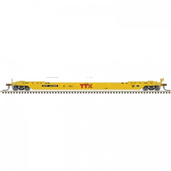 53′ Rebuilt Well Car - Ready to Run - Master(R) -- TTX DTTX 475576 (yellow, red, smal, N, Atlas Model Railroad Co. 50007041