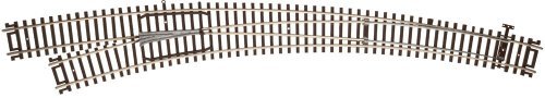 Code 83 Curved Turnout - Customline(R) Mark IV -- Left Hand - Inside Radius 22′, Outside , HO, Atlas Model Railroad Co. 595