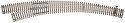 Code 83 Curved Turnout - Customline(R) Mark IV -- Left Hand - Inside Radius 22′, Outside , HO, Atlas Model Railroad Co. 595