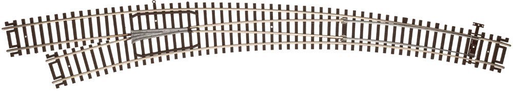 Code 83 Curved Turnout - Customline(R) Mark IV -- Left Hand - Inside Radius 22′, Outside , HO, Atlas Model Railroad Co. 595