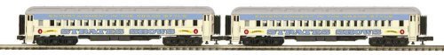 Madison Heavyweight Coach 2-Pack - 3-Rail - Ready to Run -- Strates Shows Blue Train 4 Dunkirk, 6 Clea, O, Atlas O 3001773B