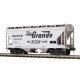 2-Bay Centerflow Covered Hopper - 3-Rail - Premier -- Denver & Rio Grande Western (gray, black, Flying , O, Atlas O 3001891