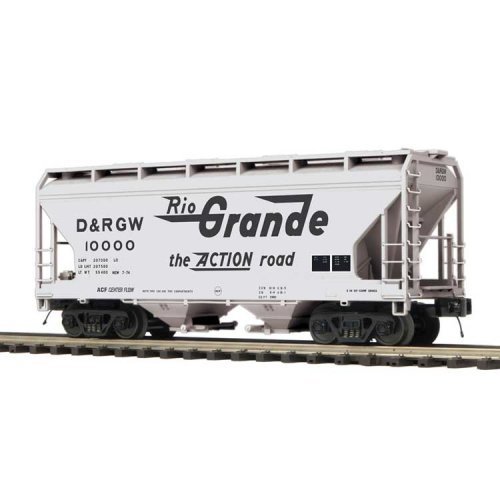 2-Bay Centerflow Covered Hopper - 3-Rail - Premier -- Denver & Rio Grande Western (gray, black, Flying , O, Atlas O 3001891
