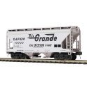2-Bay Centerflow Covered Hopper - 3-Rail - Premier -- Denver & Rio Grande Western (gray, black, Flying , O, Atlas O 3001891